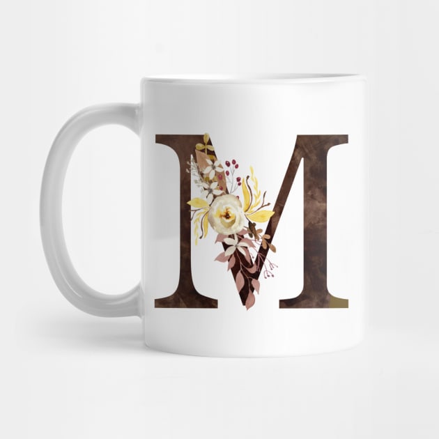 Floral Monogram M Lovely Autumn Foliage by floralmonogram